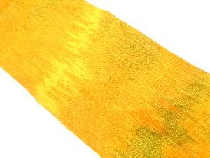 手織り真綿紬　絣柄織り出し　名古屋帯